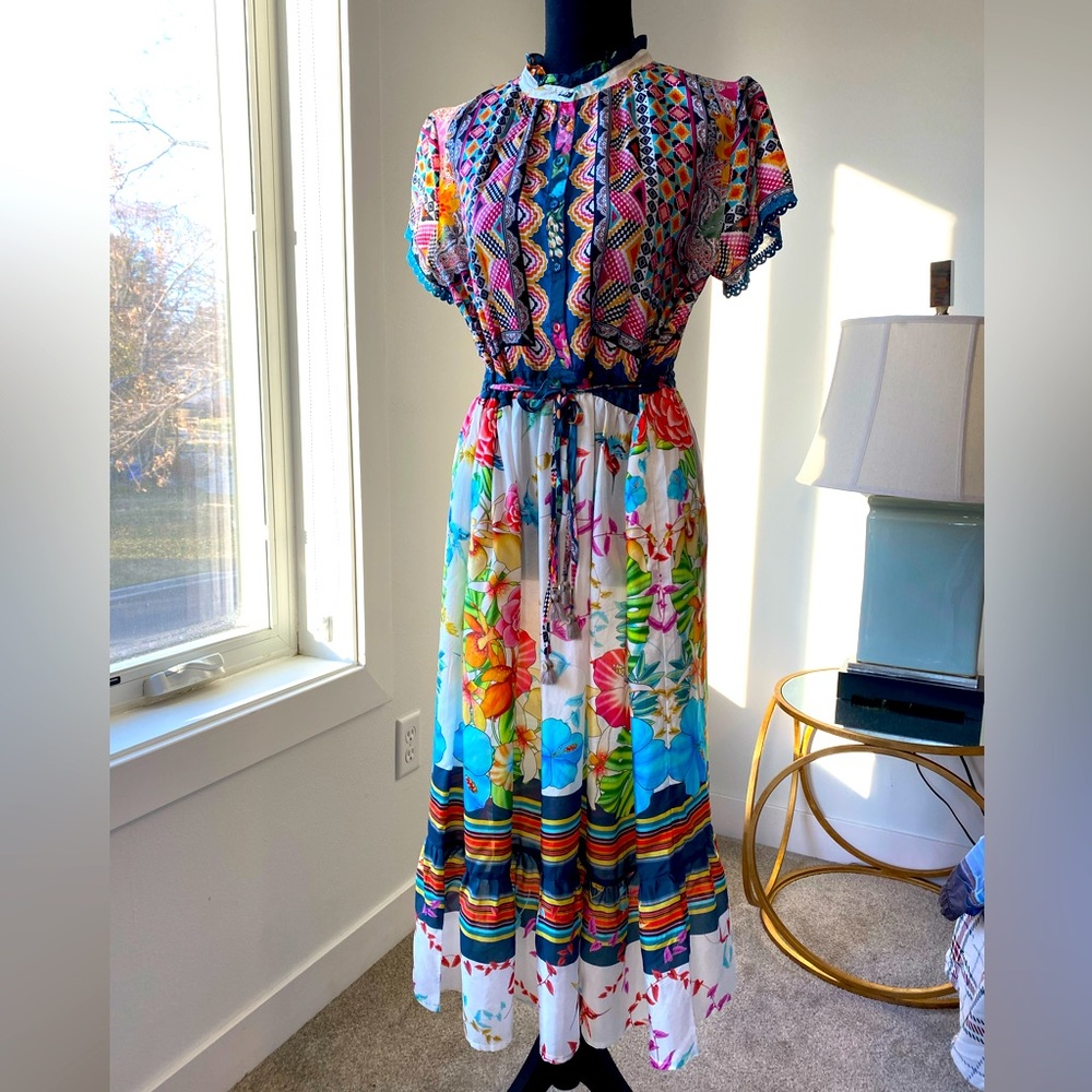 Johnny Was silk sun dress.